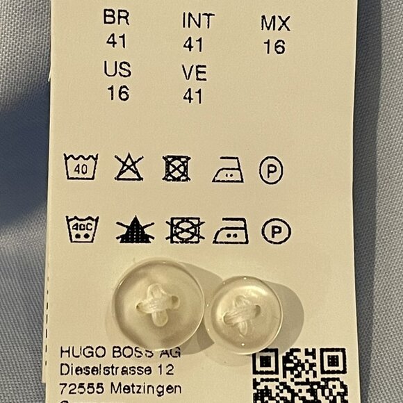 New Hugo Boss Dress Shirt Blue 16/41 NWT - Picture 7 of 10